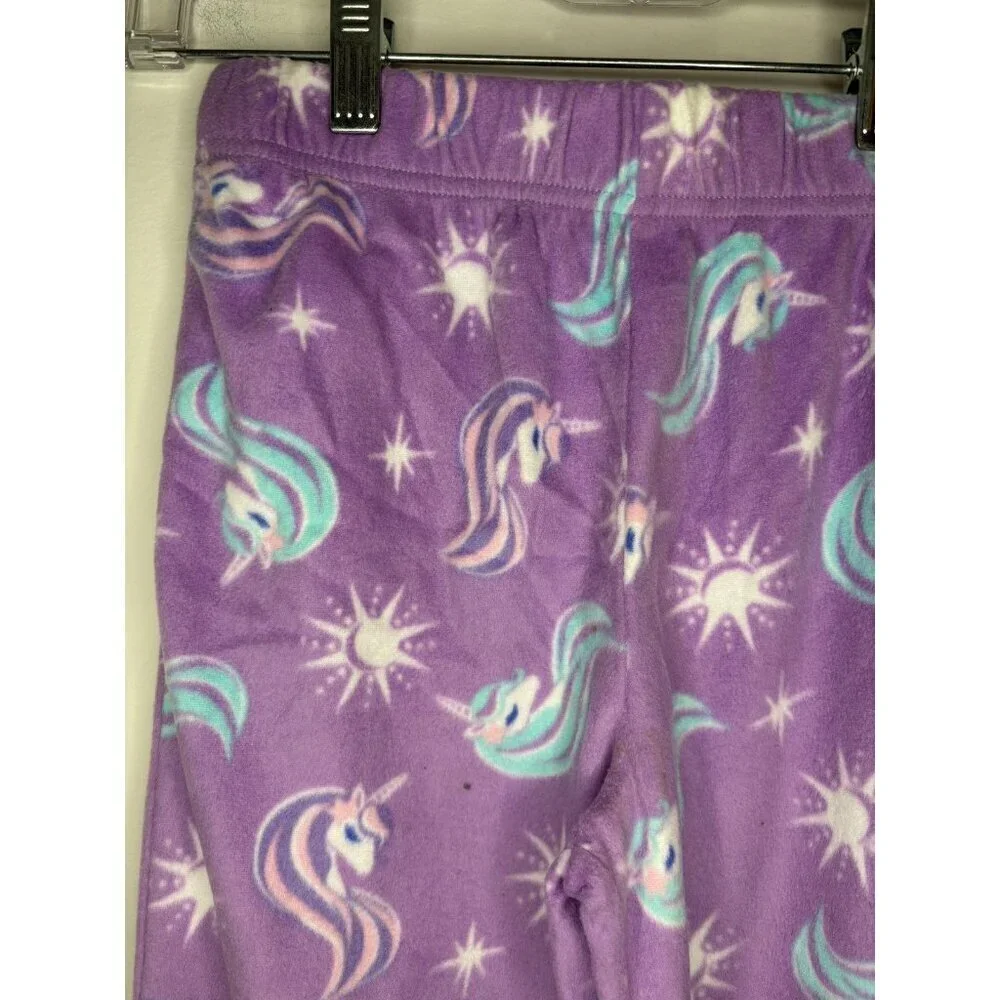CUDDL DUDS NEW Girls M (7/8) Sleepwear Pants Purple Unicorn Fleece Fuzzy Comfy
